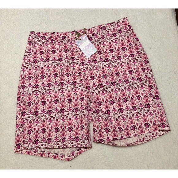 Stella Parker Bermuda Shorts Stretch High-Rise Pockets Color Pink Size 8 NWT - Picture 4 of 14